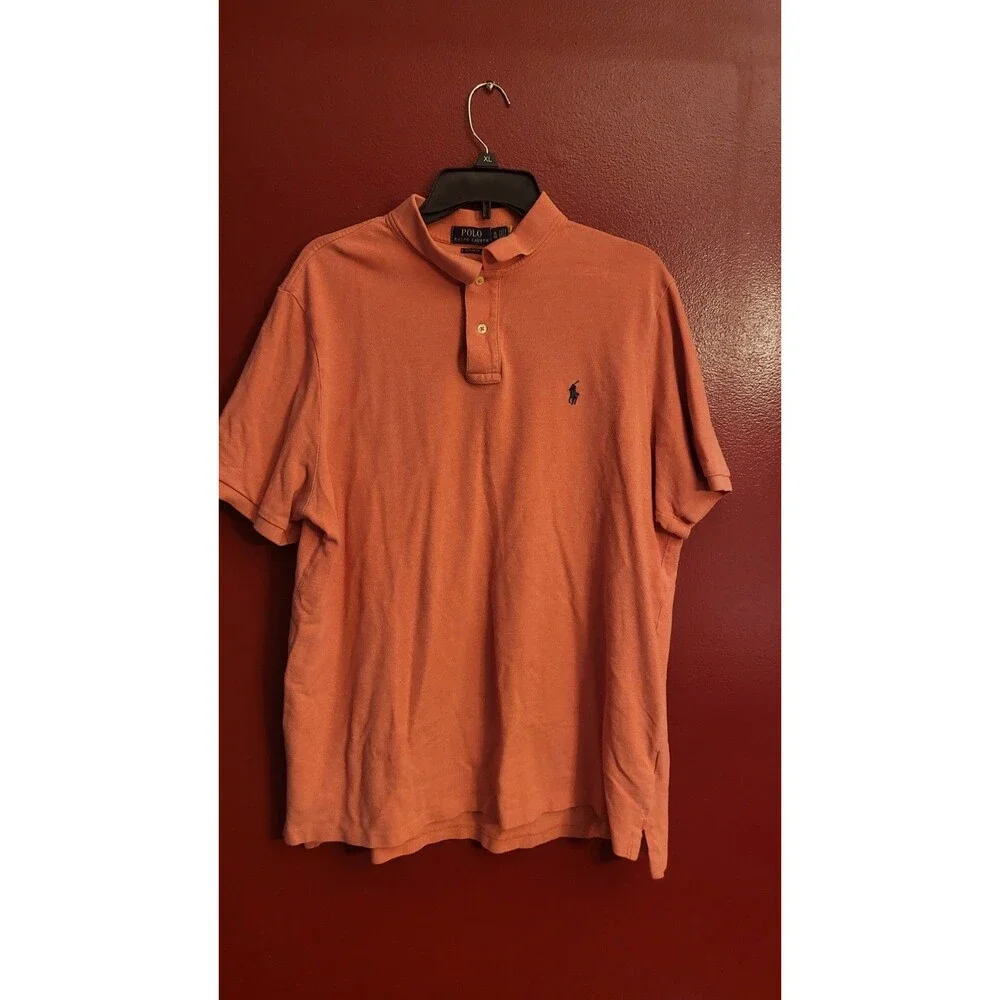 Polo Ralph Lauren Blue Pony Polo Shirt Adult XL Classic Fit Pink Mens